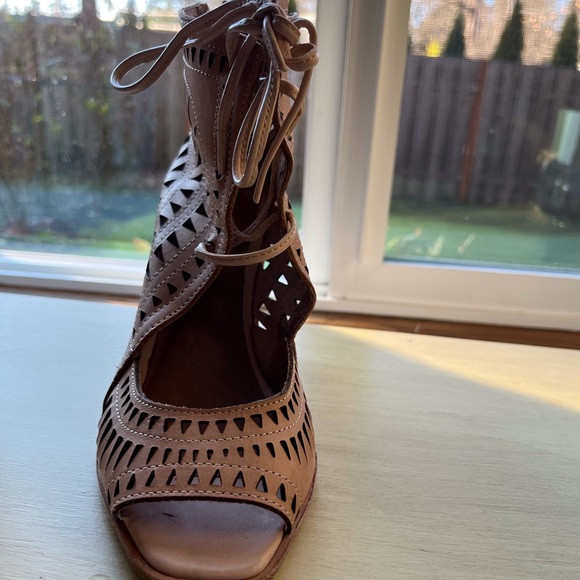 Jeffrey Campbell for Free People Radillo Wedge open toe lace up booties - Picture 8 of 14